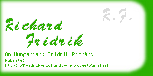 richard fridrik business card